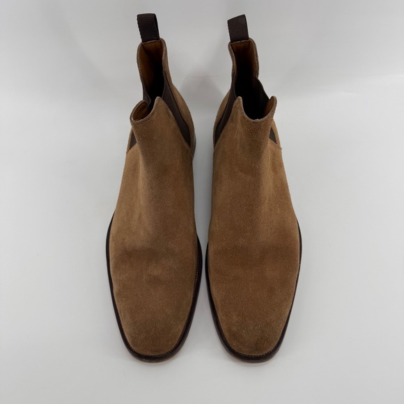 Aldo Mens Tan Suede Chelsea Boots Almond Toe Pull On Size 10.5 Brown Ankle Boots main image 7